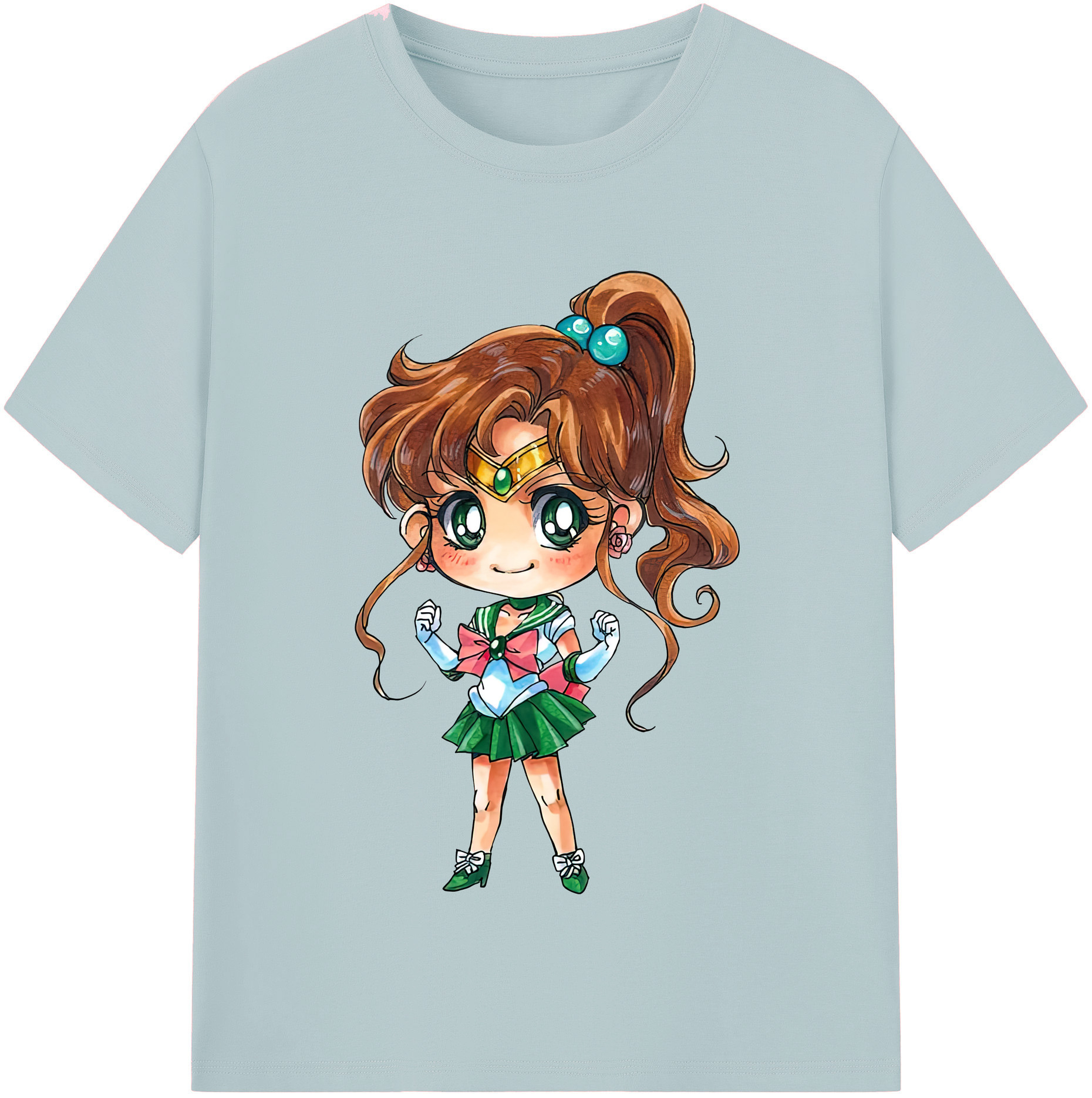 （画像用） 美少女戦士セーラームーン 木野 まこと きの まこと Sailor Moon Kino Makoto （セーラージュピター；Sailor Jupiter） 綿100％半袖Tシャツ（フロントプリント）